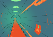 Eine Zeichnung zeigt einen Tunnel der Berliner Unterwelten