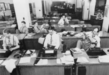 Journalismus der "guten alten Zeit": New York Times Maschinensaal 1942: